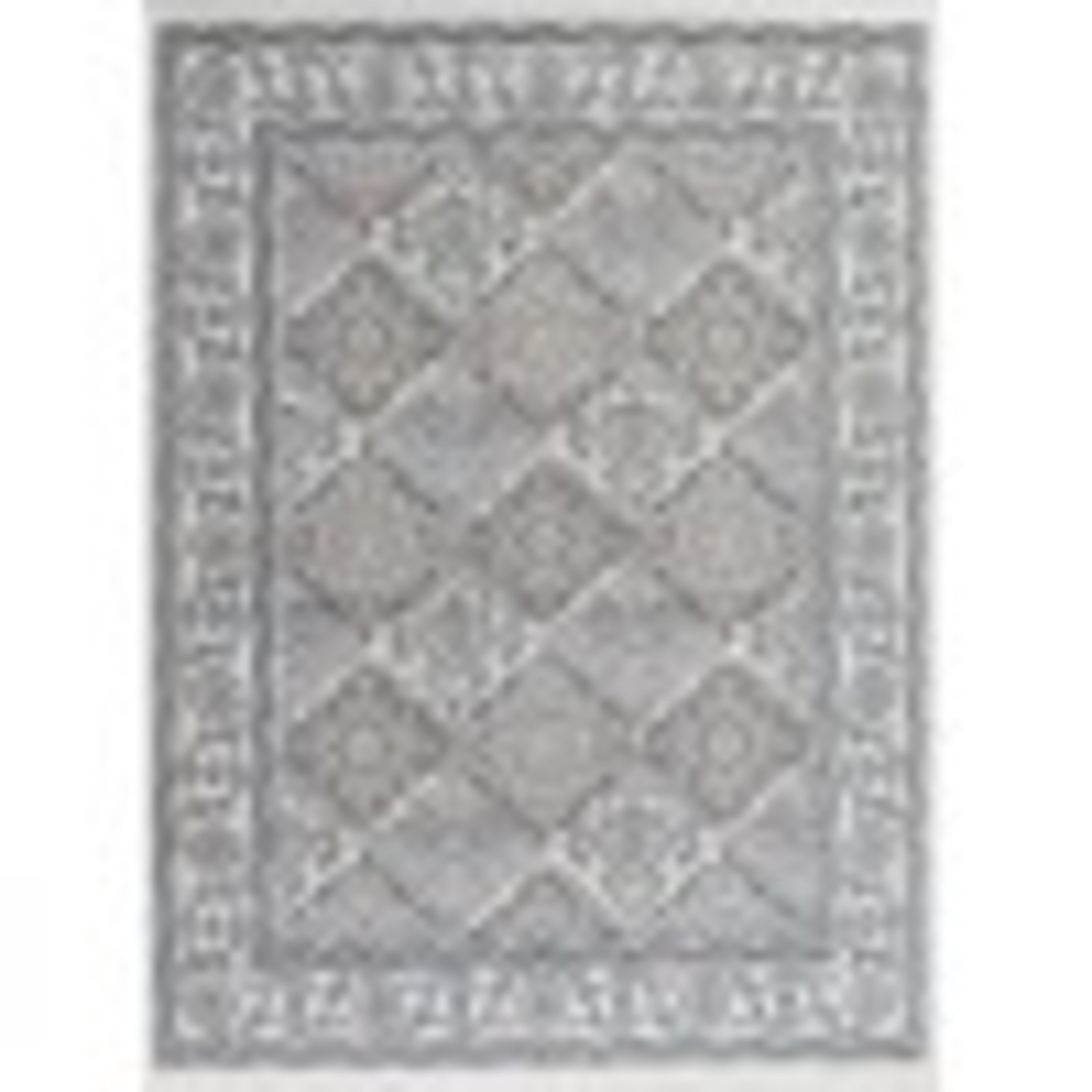 Hampton Traditional 5' x 7' Cream and Gray Polypropylene Indoor Area Rug