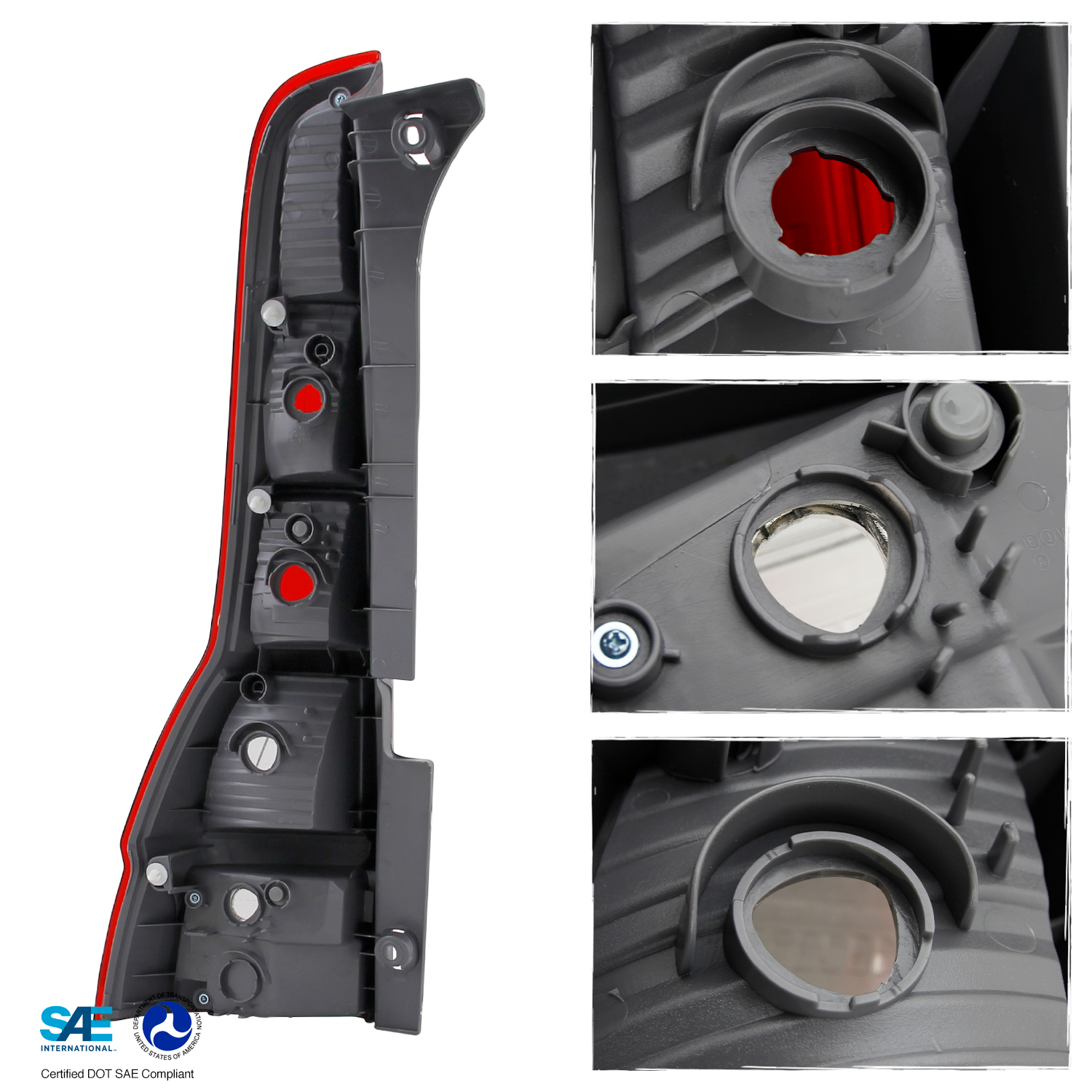 AKKON - Fits 2007-2011 Honda CR-V CRV Chrome Red Tail Light Brake Lamp Passenger Right Side Replacement 07 08 09 10 11