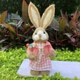 thumbnail image 3 of 14-Inch Garden Easter Bunny Stake, Realistic Rush Covered Rabbit on Metal Stick, Charming Outdoor Decor for Flower Beds & Walkway A, 3 of 4