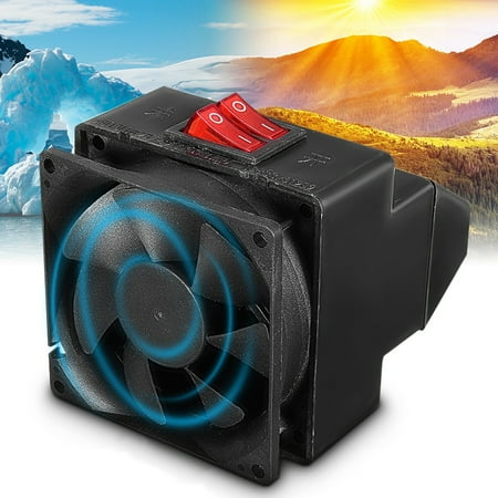 - Adjustable 12v 300w 80℃ Dual Switchs Auto Car Mute Heating Fan Heater Windscreen Defroster Demister Color:black