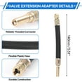 thumbnail image 3 of 1 Juego de extensión de válvula de neumático de cobre de 180 grados con extensión de vástago de válvula de neumático de plástico flexible de 140 mm para automóvil, motocicleta, RV, camión, bicicleta, 3 of 6