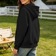 thumbnail image 4 of Women's Full Zip Hoodie Thicked, Oversized Long Sleeve Hooded Sweatshirt with Pockets, Womens Zip Up Hoodies with Hoods, #01_Black, S, 4 of 6