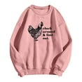 thumbnail image 3 of Huaizzzy Haut à Imprimé Lettres et Poulet pour Femmes, Chandail à Col Rond Décontracté, Chandails en Molleton Confortables à Fermeture Éclair, Veste Contrastée à Fermeture Éclair Complète, Veste Habillée à Capuche Zippée pour Femmes, Vestes Graphiques, 3 of 3