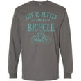 thumbnail image 3 of Inktastic Life's Better on a Bicycle Long Sleeve T-Shirt, 3 of 5