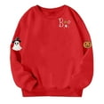 thumbnail image 4 of IUYRTFE Girls Halloween Fashion Print Pullover Sweatshirt Kids Casual Warm Long Sleeve Top Toddler Cozy Fall Winter Outfit Playdate Holiday Party Apparel(Red,6 Years), 4 of 6