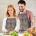 thumbnail image 5 of Brown Traditional Tile Pattern Apron-Garden Aprons for Women with Pockets-Cotton Linen Waterproof Kitchen Cooking Gardening Aprons Adjustable for Kitchen,Cooking,BBQ and Salon 33x27 Inch, 5 of 7