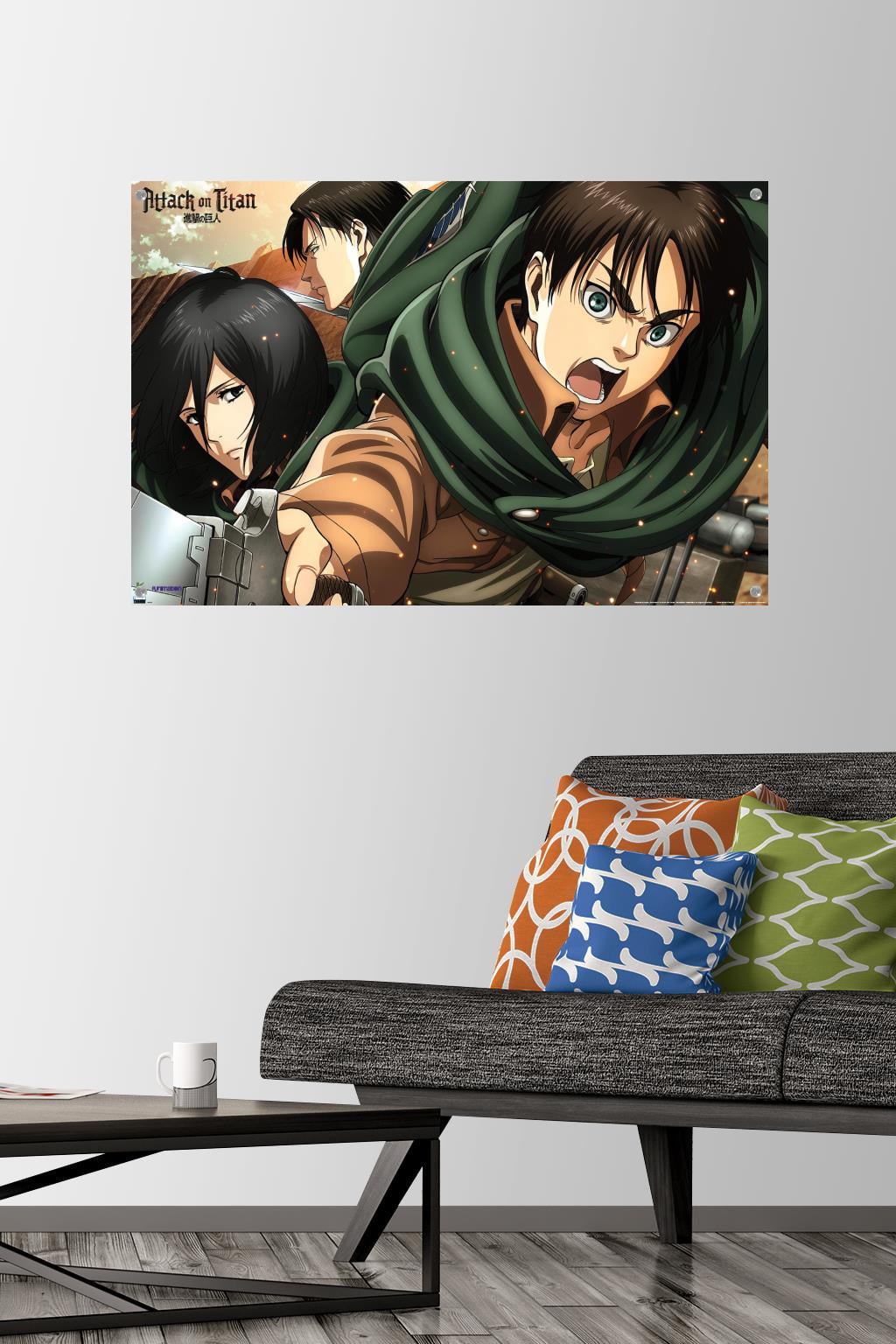 Attack on Titan: Season 2 - Intense Wall Poster with Pushpins, 22.375" x 34"