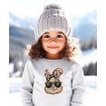 thumbnail image 3 of Ink Printed NOT a Chenille Patch Camo Bow Easter Bunny Pullover for Girls Gray Sweatshirt Youth Medium, 3 of 8