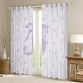 thumbnail image 2 of jejeloiu Initial Letter J Curtains Pack of 2 (42x84 Each),Kawaii Bow Bowknot Curtains Blackout,Light Purple White Bedroom Curtains For Girls,Breathable Bedroom Decoration, 2 of 6