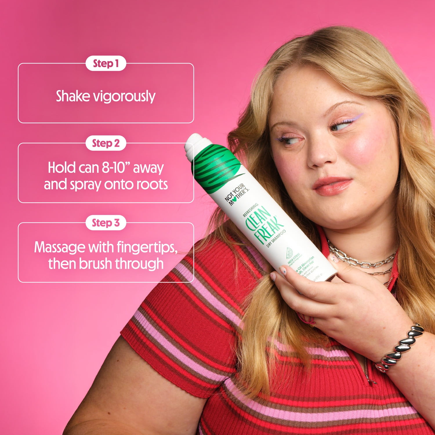 (3 pack) Not Your Mother's Clean Freak Refreshing Dry Shampoo, Travel Size, 1.6 oz