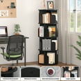 thumbnail image 2 of Homieasy Rotating Bookshelf, 360 Display Corner Bookshelf for Small Space, 4 Tier Floor Standing Bookcase Storage Rack, Wood Narrow Book Shelf Organizer for Bedroom, Living Room, Study Room, Black, 2 of 8