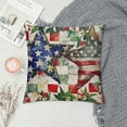 thumbnail image 2 of Chilfamy Patriotic Pillow Cover Stars America Flag Floral 4th of July Decor Independence Day Decorations Memorial Day Plaid Cushion Case for Sofa Couch White, 2 of 5