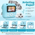 thumbnail image 2 of W & O Handheld Kids Birthday Gift Instant Digital Cameras with 3 Roll Printing Labels, 32GB Memory Card, USB Cable, Blue, 2 of 8