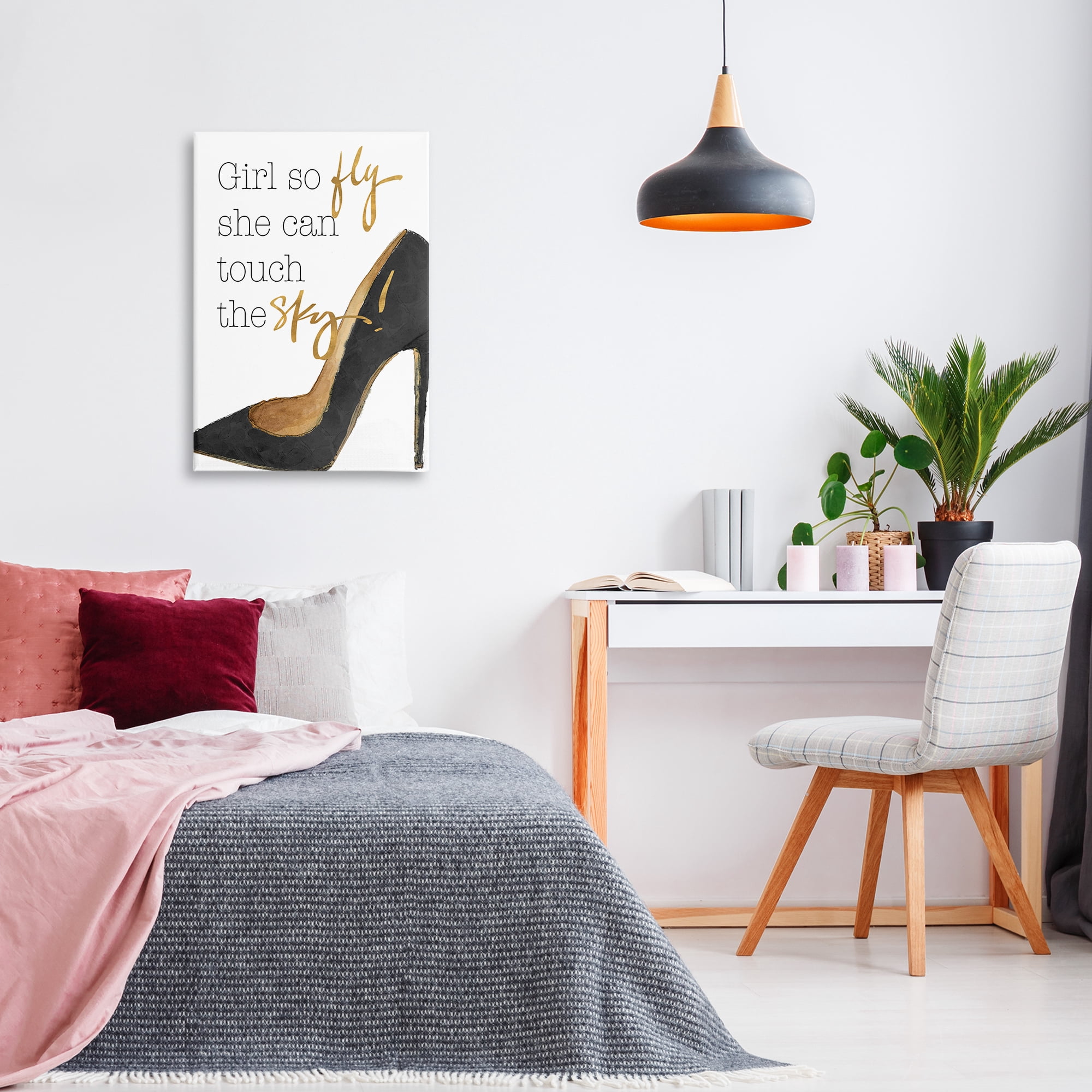 Stupell Industries Touch The Sky Phrase Beauty & Fashion Painting Gallery Wrapped Canvas Art Print Wall Art, 20 x 30