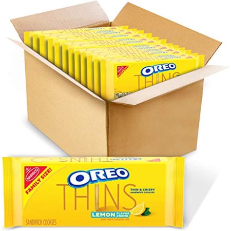 Oreo Thins Golden Sandwich Cookies, Lemon Flavored Creme, Family Size, 12 - 13.1 Oz Packs
