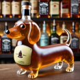 thumbnail image 4 of Botella de Whisky con Forma de Perro Salchicha, Vaso de Vidrio con Forma de Perro Salchicha Esculpido en 3D, Botella de Vino Tinto, Frasco de Licor Reutilizable, Cristalería A, 4 of 5