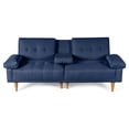 thumbnail image 3 of Sofá Cama Makora Hendrix BeeHybrid Lino Azul (Resorte Pocket + Memory Foam) Reclinable 3 Posiciones con Portavasos Makora Con Portavasos, 3 of 9