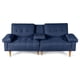 thumbnail image 3 of Sofá Cama Makora Hendrix BeeHybrid Lino Azul (Resorte Pocket + Memory Foam) Reclinable 3 Posiciones con Portavasos, 3 of 9