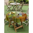 thumbnail image 4 of Outdoor Tablecloths with Umbrella Hole & Zipper, Abstract Yellow Round Tablecloth 54 Inch, Painting Buildings Geometric Modern Art Waterproof Table Cloth, Patio/Pool/Picnic Table Covers, 4 of 8