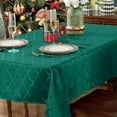 thumbnail image 2 of Rectangular Tablecloth Jacquard Damask Fabric Table Cloth Water Resistant & Wrinkle Free Polyester Table Cover for Dining, Party, Xmas (Rectangle/Oblong, 52" x 70" (4-6 Seats), Green), 2 of 6