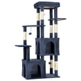 thumbnail image 1 of Heavy Duty 61" Multi-Level Cat Tree Tower for Large Indoor Cats & Maine Coons, Modern Design, Robust Natural Sisal Scratching Posts, Stable Playground with Interactive Toys - Blue, 1 of 9