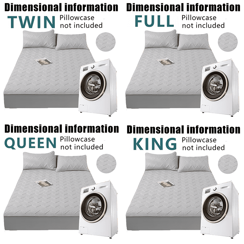 Soft quilted mattress cover, breathable blended padded thick protector, without pillowcases, bedroom essential, decorative pad, elegant mattress cover, high-quality sewing, breathable fabric, plush b
