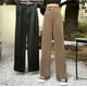 thumbnail image 2 of Pantalones de pierna ancha para mujer, pantalones de traje drapeados de cintura alta, pantalones casuales para estudiantes para mujer, 2 of 5