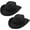 Black, variant on 2 Pack Cowboy Hat for Women Men DIY Western Cowgirl Hats Plain Felt Dress-up Play Costume Party Hat Adjustable Strings Valentine's Day Gift, Black