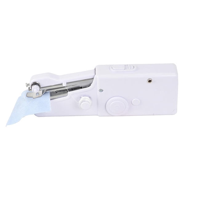 Máquina de coser de mano, máquina de coser portátil de costura rápida, mini máquina de coser de mano, máquina de coser portátil adecuada para el hogar (blanco)