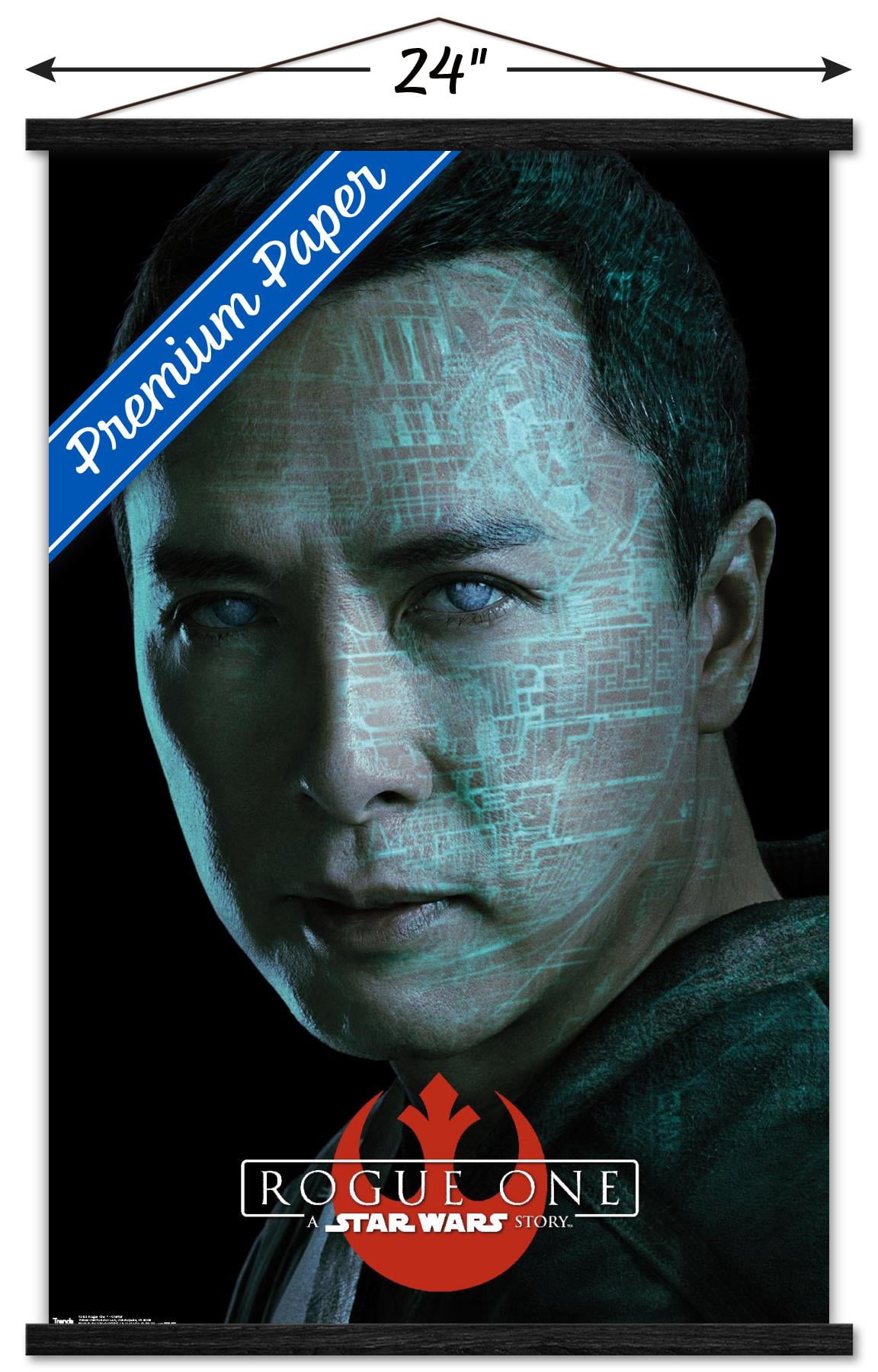 Star Wars: Rogue One - Chirrut Wall Poster with Wooden Magnetic Frame, 22.375" x 34"