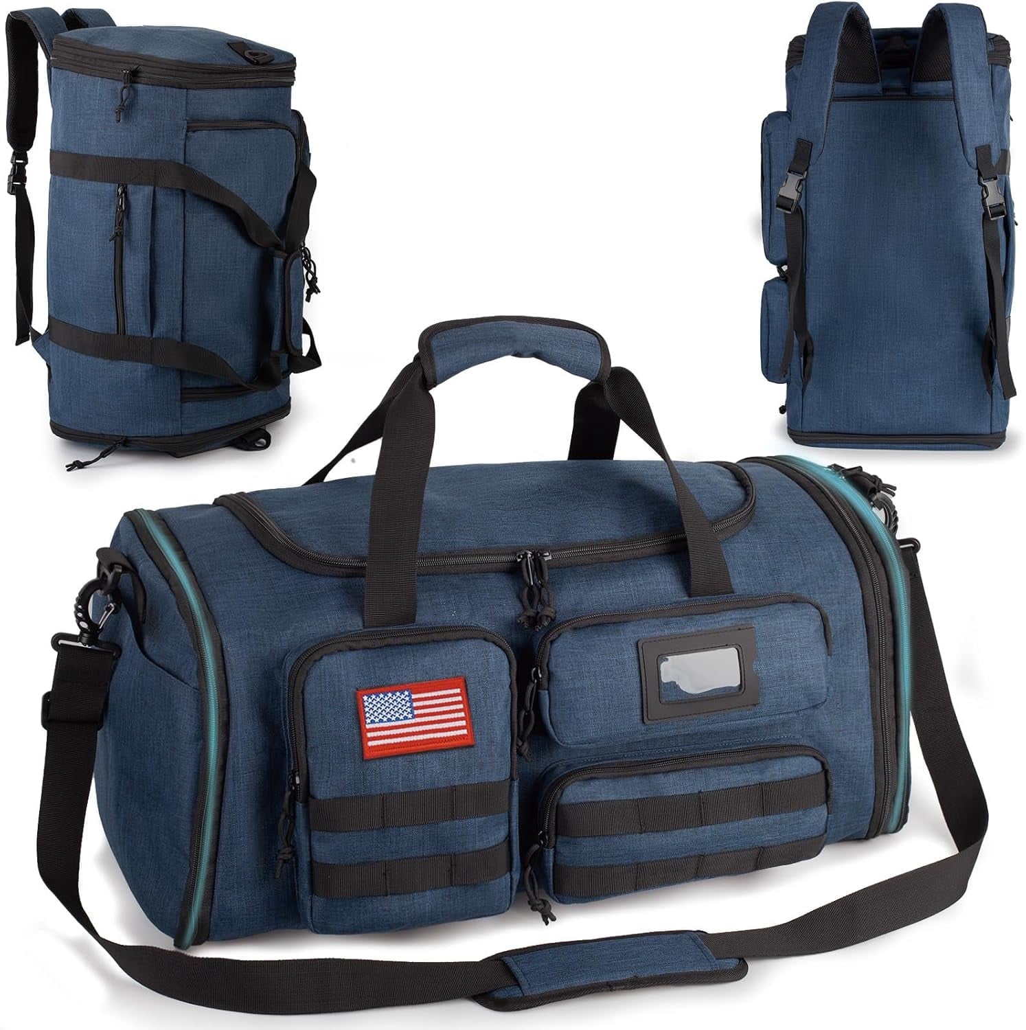 27.5In Expandable Gym Bag For Men,58L Large 3 in 1 Sports Travel Duffle Bag With Shoes Compartment,Water Resistant Sports Gym Tote Bags Multi-functional Travel Backpack Overnight Bag