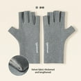 thumbnail image 4 of Neoyler 2 pack Winter Gloves German Velvet Half Finger Touchscreen Soft Warm Outdoor Cold Protection Flattering Hand Shape Relaxedable Breathable for Everyday Outdoor Use Gray 7.9x4.1in, 4 of 6