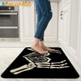 thumbnail image 3 of Happy Haloween Kitchen Mat Set of 2,Funny Black Skull Kitchen Rug Holiday Decorative Anti Fatigue Waterproof Stain Resistant Floor Rug Non Slip Cushioned Floor Mat 17x29 and 17x47 in, 3 of 6
