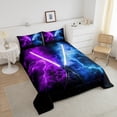 thumbnail image 4 of Erosebridal Futuristic Lightning Twin Comforter Sets, Neon Mystic Galaxy Bedding Set, 2 Pieces, 4 of 8