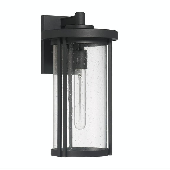 Robert Stevenson Lighting Maude - Modern Cylindrical Metal and Glass Wall Mounted Outdoor Wall Light,