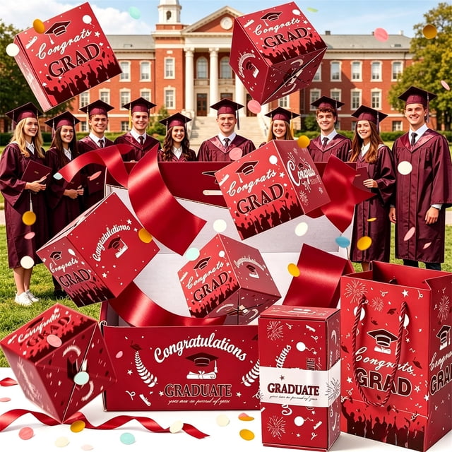 TTJ Graduation Year 2026 Surprise Box Red Gift Box -Up Bouncing Gift Unique Romantic Keepsake Perfect for College Graduate Celebration
