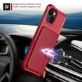 thumbnail image 4 of Dteck Case for iPhone 14 6.1-inch,Magnetic Leather Card Slots Wallet Case Shockproof Rubber Flip Durable Cover,Red, 4 of 7