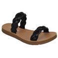 thumbnail image 1 of Soda Shoes Women Flip Flops Flat Sandals Slides Double Braided Straps JOYFUL-S Black 5.5, 1 of 3