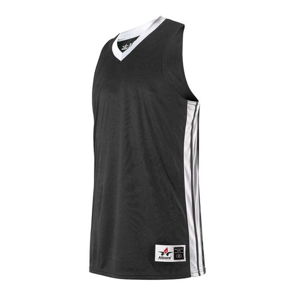 Alleson Athletic - Women's Single Ply Basketball Jersey - Color - Black/ White - Size - S