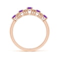 thumbnail image 2 of ANGARA Natural 1 Ct. Amethyst with Diamond Non Eternity Wedding Ring in 14K Rose Gold for Women (Ring Size: 8.5), 2 of 8