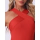 thumbnail image 5 of INSPIRAR CHIC Vestido Midi de Fiesta para Mujer con Cuello Halter Sin Mangas, Cuerpo Ajustado Asimétrico Negro XL XL Rojo, 5 of 6