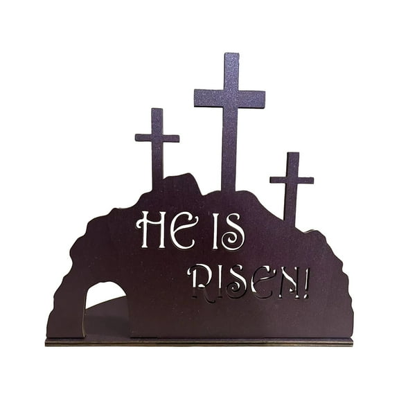 Easter Resurrection Scene Set He Is Risen Wooden Tabletop Centerpieces The Tomb Was Empty Scene Decorations Crosses On Top Of Rock Signs Easter Decor For