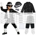 thumbnail image 5 of Mnyotv Retro Halloween Outfits Party Dance Sequin Clothing Sets Boys Halloween Cos Clothes Set Size 4-6 Years, 5 of 6