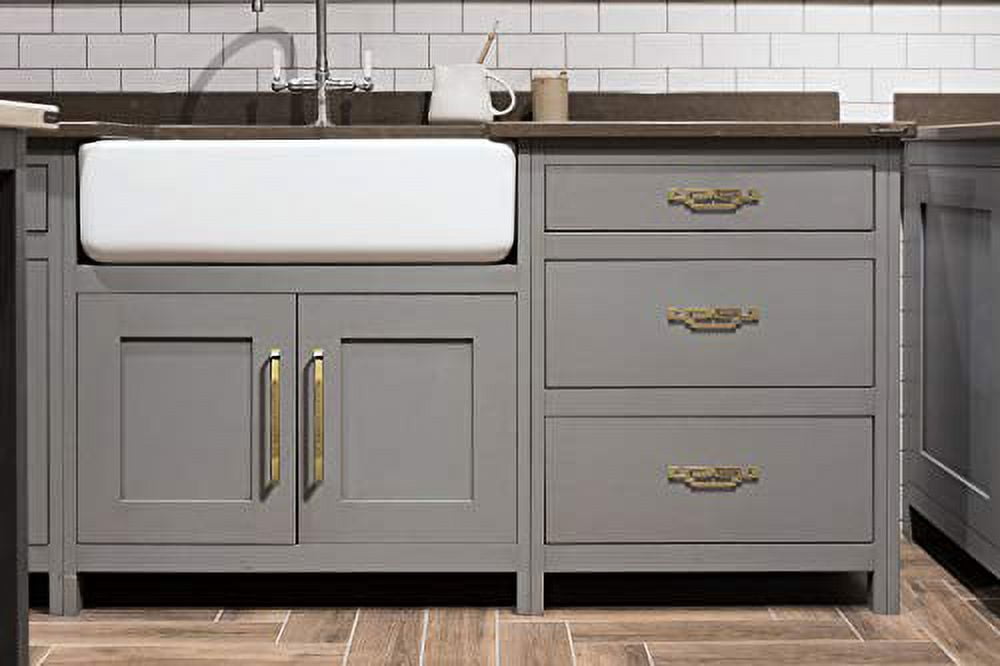 Utopia Alley 5pcs Steffi Pull Handle - Decorative Cabinet Drop Pull Handles- Vintage Cabinet Hardware with Hand Finished Polished Gold - Metal Drawer Pull Handle, 2.5" Center to Center