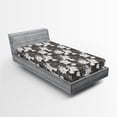 thumbnail image 2 of Ambesonne Flowers Fitted Sheet, Magnolia Tree Floral Branch, Twin XL Size, Dark Taupe Grey and White, 2 of 5