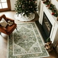 thumbnail image 2 of Kokia 5'x7' Oriental Area Rug Living Room Washable Non Slip Boho Soft Rugs Bedroom Dining Room Decor-Green, 2 of 7
