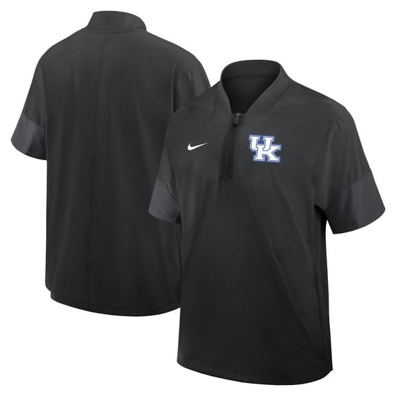Men's Nike Black Kentucky Wildcats 2025 Sideline Short Sleeve Quarter-Zip Dri-FIT Coach Jacket