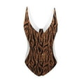 thumbnail image 4 of Cathalem Swimsuit for Women Tummy Control V Neck Bathing Suits,Brown S, 4 of 4