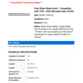 thumbnail image 2 of Front Wiper Blade Insert - Compatible with 1994 - 2002 Mercedes-Benz SL500 1995 1996 1997 1998 1999 2000 2001, 2 of 2