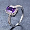 thumbnail image 3 of HeartsAndYou 2.4ct Natural Purple Amethyst Engagement Ring 14k SOLID White Gold Solitaire, 3 of 9